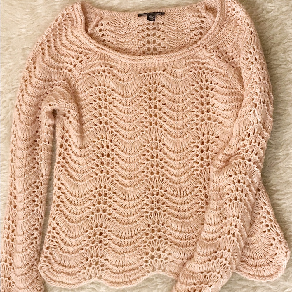 American Eagle Blush Crochet Top, Size Small